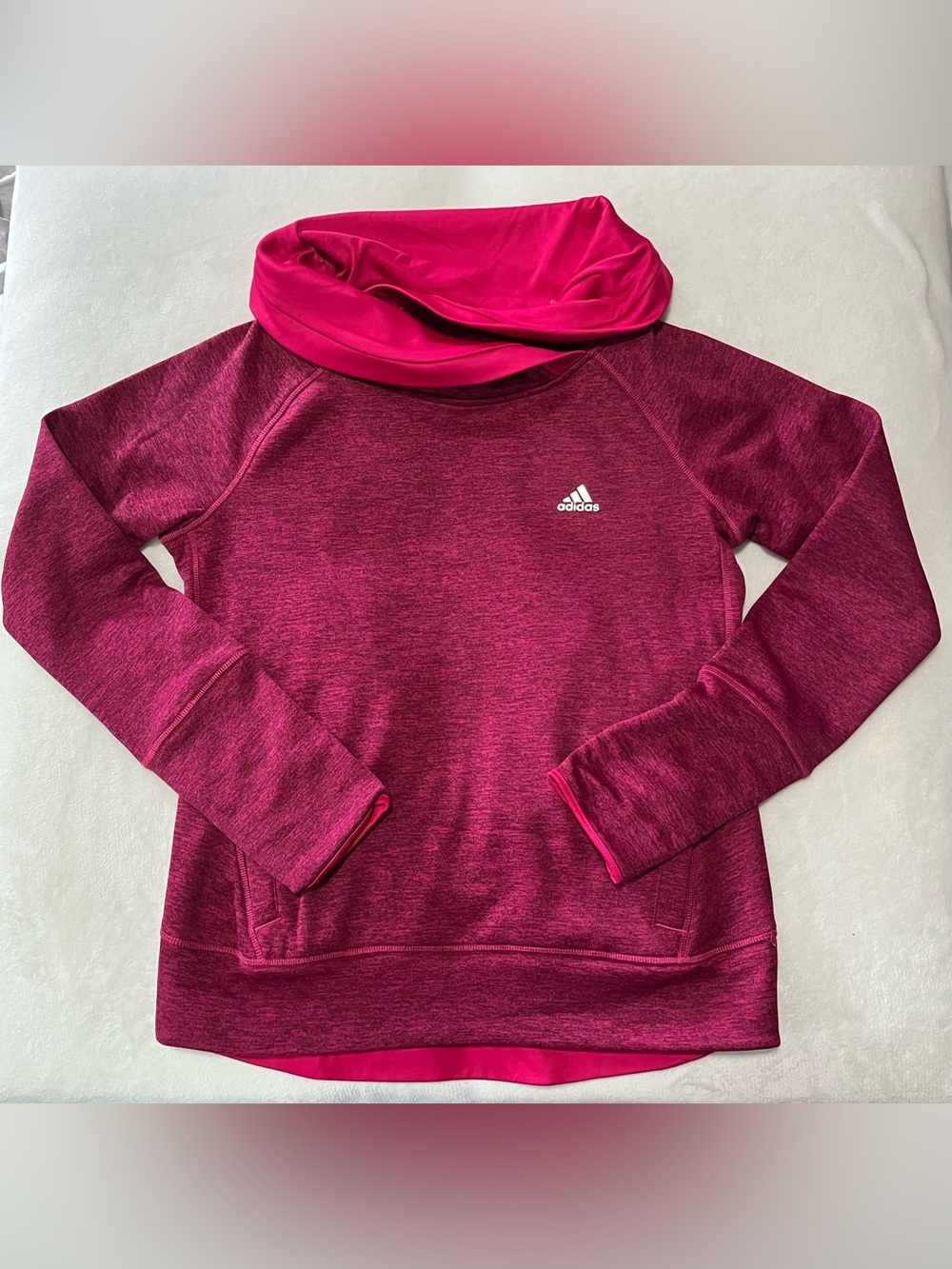 adidas Women's Magenta Cowl Neck Pullover